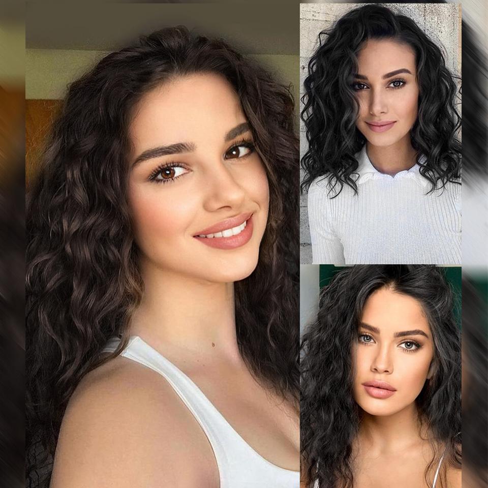 Synthetic Wig BB Clip Style 4-piece Set Short Curly Hair Extensions Wig Natural Smooth Curly Hair Extensions Wig