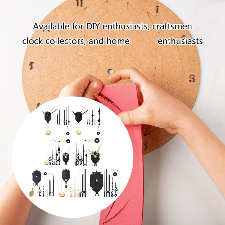 Clockwork Mechanisms Wall Pendulum Clock Spare Parts Kits with Different Hand Option Craft and Repairing Replacement