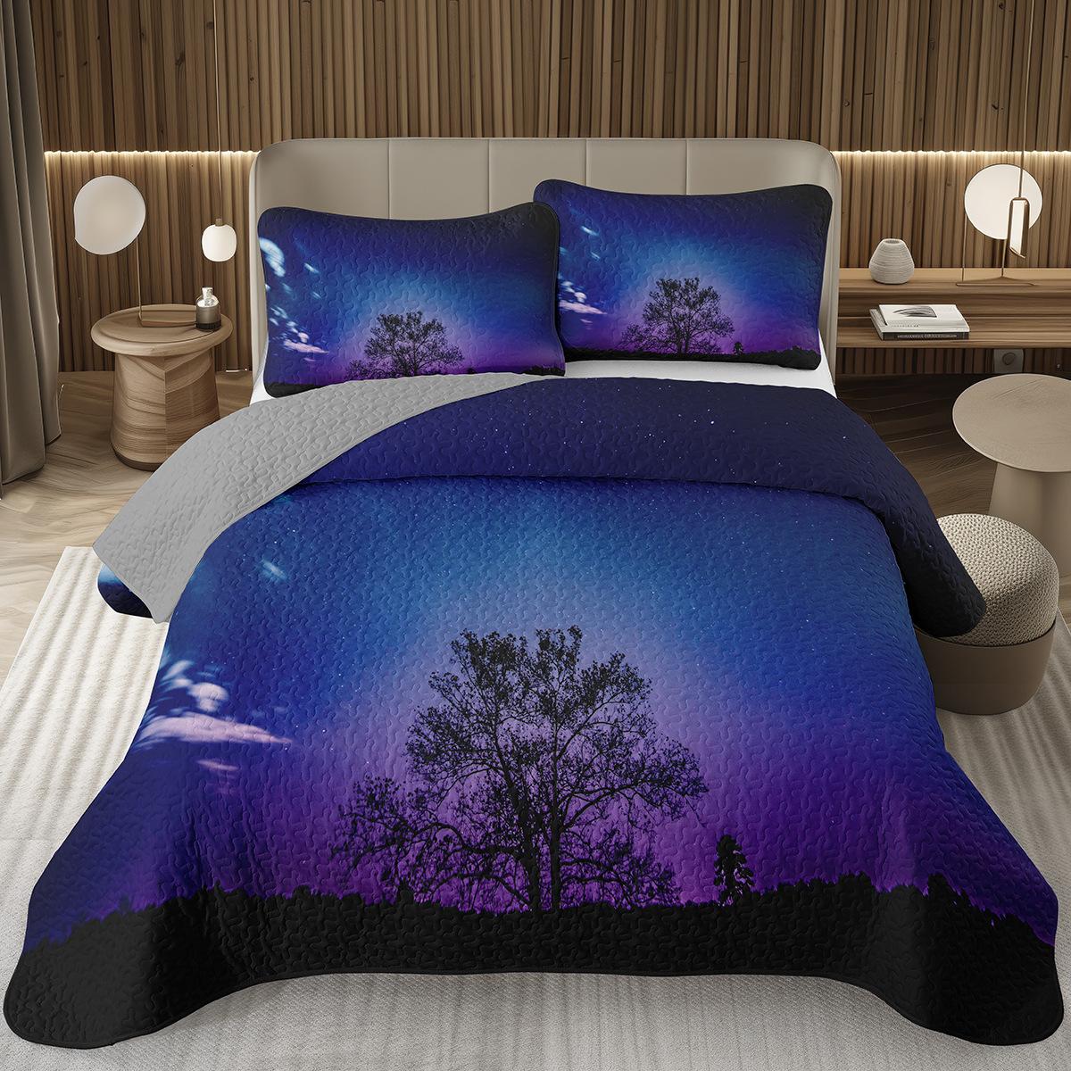 

Comforter Natural Scenery Queen/Twinsnow Mountain Forest Print Winter Scene Quilt Set Reversible Grey Quilted Bedding Comforter (quilt)-EU Single(135*200cm)3pcs