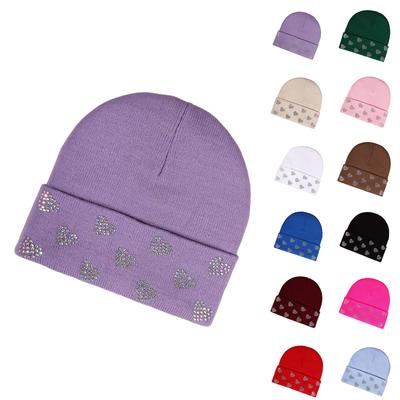 Ladies' Love Hot Diamond Hat Water Diamond Knitted Hat Party