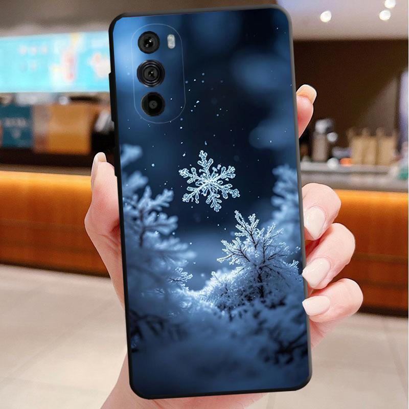 Phone Case For Motorola Edge 50 40 Pro 60 50 40 30 Ultra Neo Fusion Moto G Play G Stylus G Power G Winter Christmas Snowflake