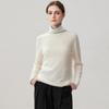 2026 A/W Stacked Collar Color Block Two-Piece Look Cashmere Women’s Pullover Long Sleeve Knit Sweater