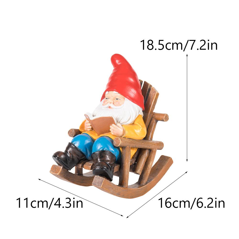 New Style Recliner Reading Goblin Ornaments Casual Home Desktop Dwarf Dwarf Resin Craft Decoration