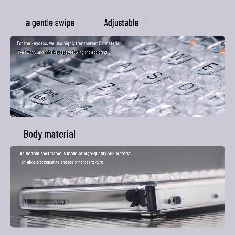 LOFREE 1 % Gjennomsiktig Trådløst Bluetooth Mekanisk Tastatur