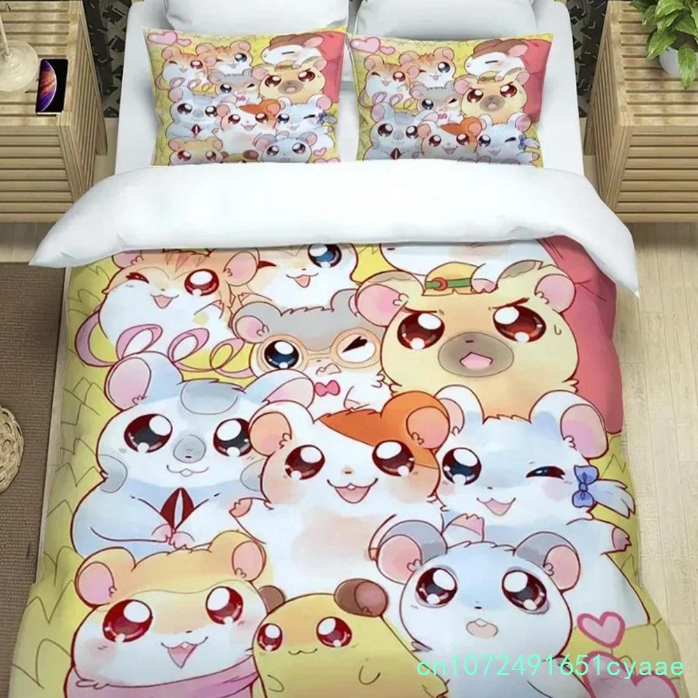 3D Printing Cartoon Lovely Hamtaro Bedding Set Bedroom Soft Modern Bedspreads Comefortable Duvet Cover Quilt Cover Pillowcase