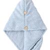 Hair Drying Towel with Button, Super Absorbent Coral Fleece Hair Towel, Skin-friendly Bath Turban for Women, Comfortable Hair Wrap for Long Hair
