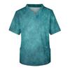 Men's Printing Short Sleeve V-neck Working Blouse Chest Pocket Carer Top