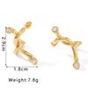 Stainless Steel Geometric Earrings For Women Gold Color Drop Stud