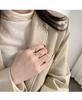 Silver S925 Distinctive Ring For Women In Korean Trendy Style With Adjustable Wave Design Triangle