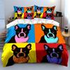 Colorful Pop Art Dog Print Bedding Duvet Cover Set Duvet Cover Pillowcases  (1*Duvet Cover 2*Pillowcases, without duvet insert)