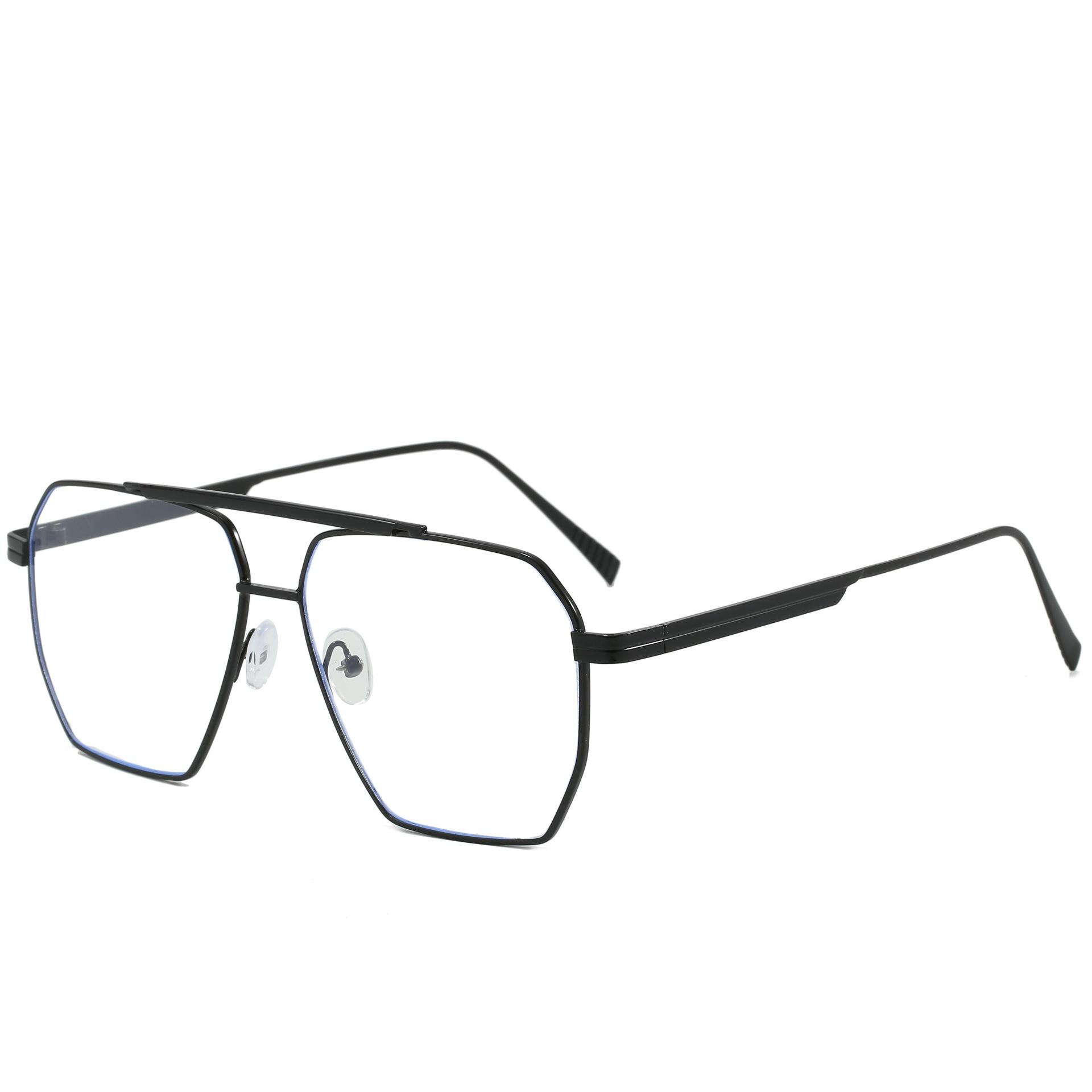 

New Oversized Transparent Computer Reading Glasses Women Men Anti Blue Light Square Eyewear Gold Big Frame Metal Eyeglasses Original Lenses