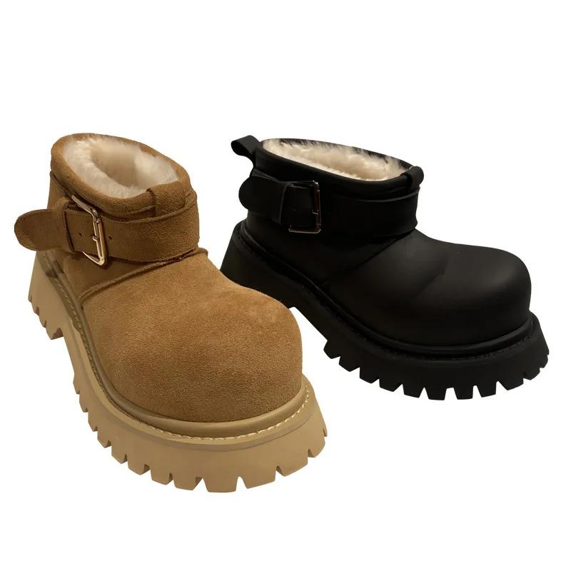 Women Thicken Warm Plush Snow Boots Thick Bottom Non Slip Winter Cotton Padded Shoes Woman Outdoor Casual Platform Ankle Booties