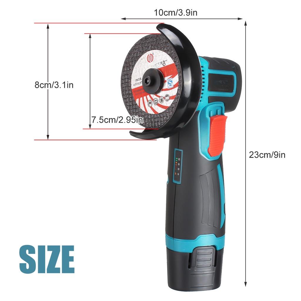 12V 1500W Mini Brushless Angle Grinder Polishing Machine Diamond Cutting Power Tool With 3pcs cutting Disc