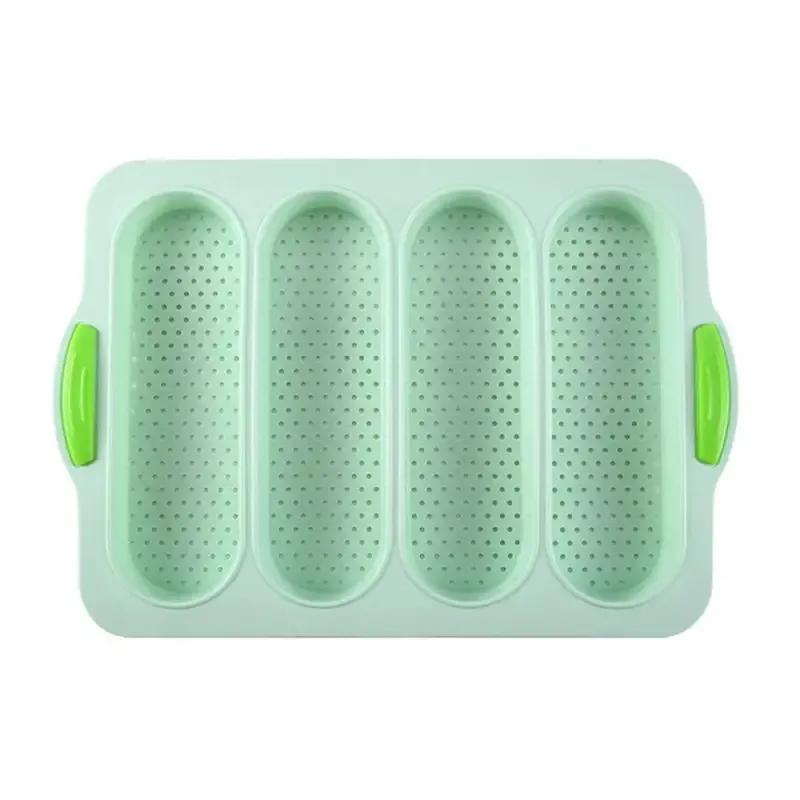 New 4-slot Open Silicone Bread Mold Non-Stick Bread Silicone Mould French Baguette Mold Baking Pans For Kitchen Baking Tool