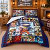 N-Narutos Pattern Bedding 3Pcs Set Bed Sheet And Pillowcases For Indoor Bedroom