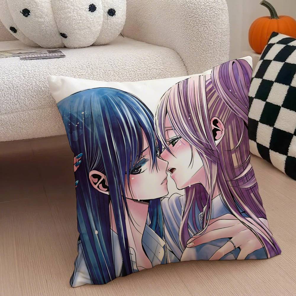 Gl Anime C-Citrus Hot Pillow Case Anti-Dustmite Pillowcase Invisible Zipper Silky Short Plush Sofa Cushion Cover