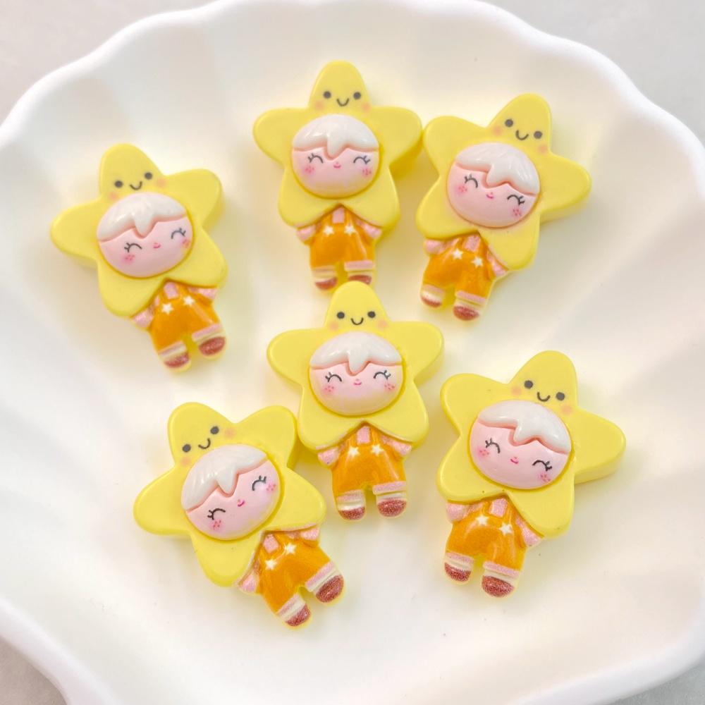 10Pcs New Cute Cartoon Girl Doll Series Flat Back Resin Cabochons DIY Jewelry Craft Decoration Accessorie