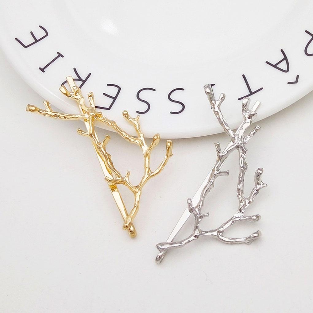 Fashion Girls Headwear Alloy Fashion Elegant Metal Tree Branch Hair Clip Jewelry
