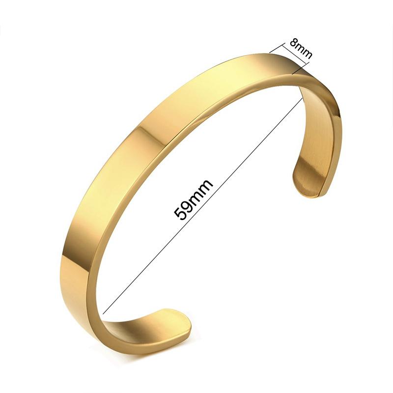 Vnox Kundenspezifisches Basic Klassisches Armreif für Herren Damen Glänzender Edelstahl Schlichter Manschettenarmreif Personalisierter Name Geburtstagsgeschenk