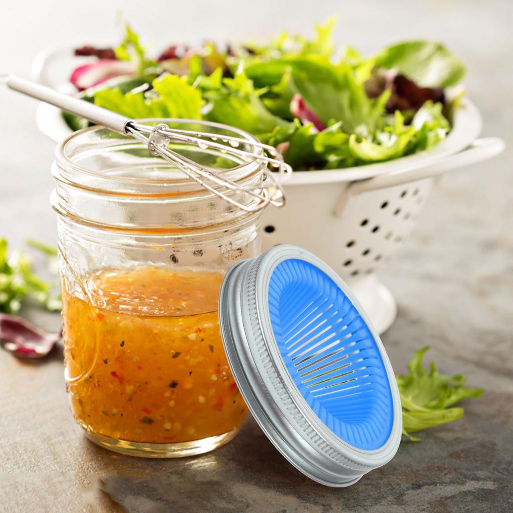 2Pcs Mason Jar Sprouting Lids Heavy Duty Wide Mouth Caps Reusable Screen Strainer Covers for Home Sprouts Growing Kit Small Jar