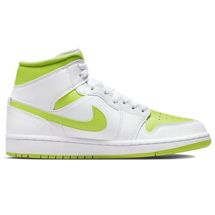 Air Jordan 1 Mid White Lime Women Sneakers BQ6472-131