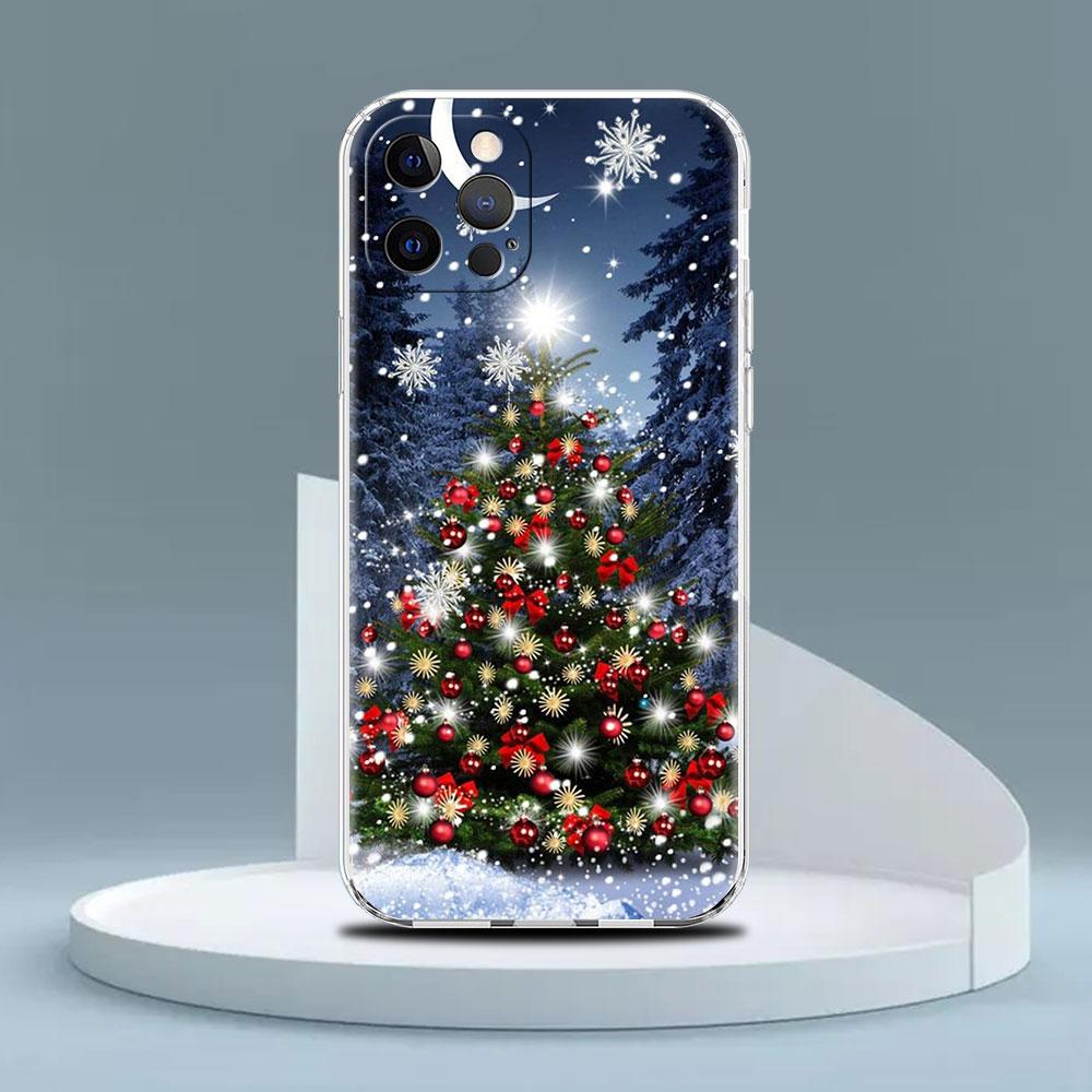 Snowflake Snow Christmas Clear Case For Apple iPhone 11 14 13 Pro 12  7 8 Plus SE 2022 XR X XS Max 6 6S Silicone Phone Cover