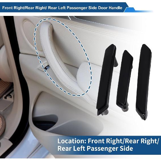 Front Passenger Side Inner Door Panel Handle for VW Passat B5 2001-2005 Interior Support Bracket No.3B4867372/3B0867180A Black ABS 3 Pcs