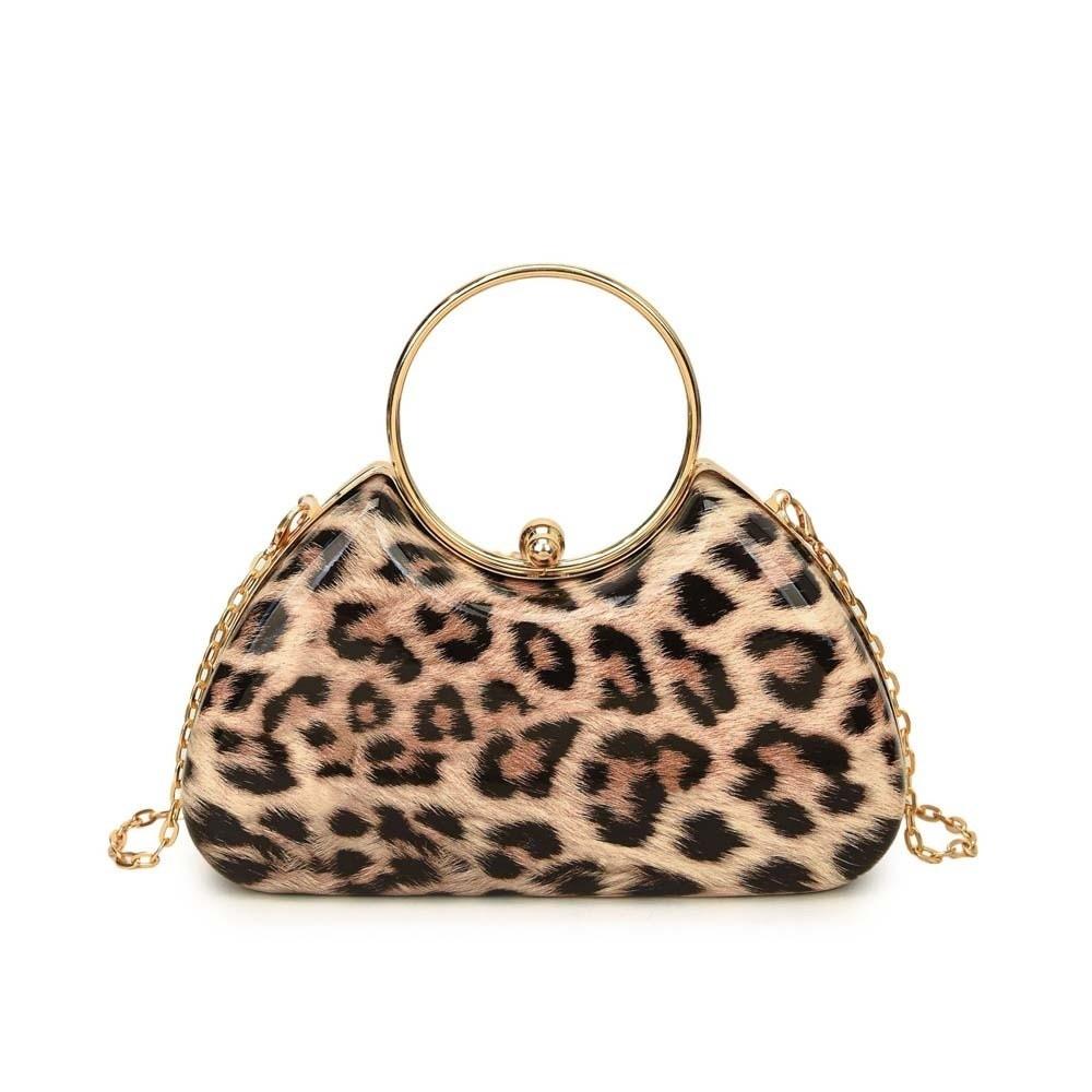 

Versatile Leopard Print Handbag Hand-held Purse Waterproof Lady Retro Chain Bag Multi-function Polyester Cool Girls Clutch Bag хакі