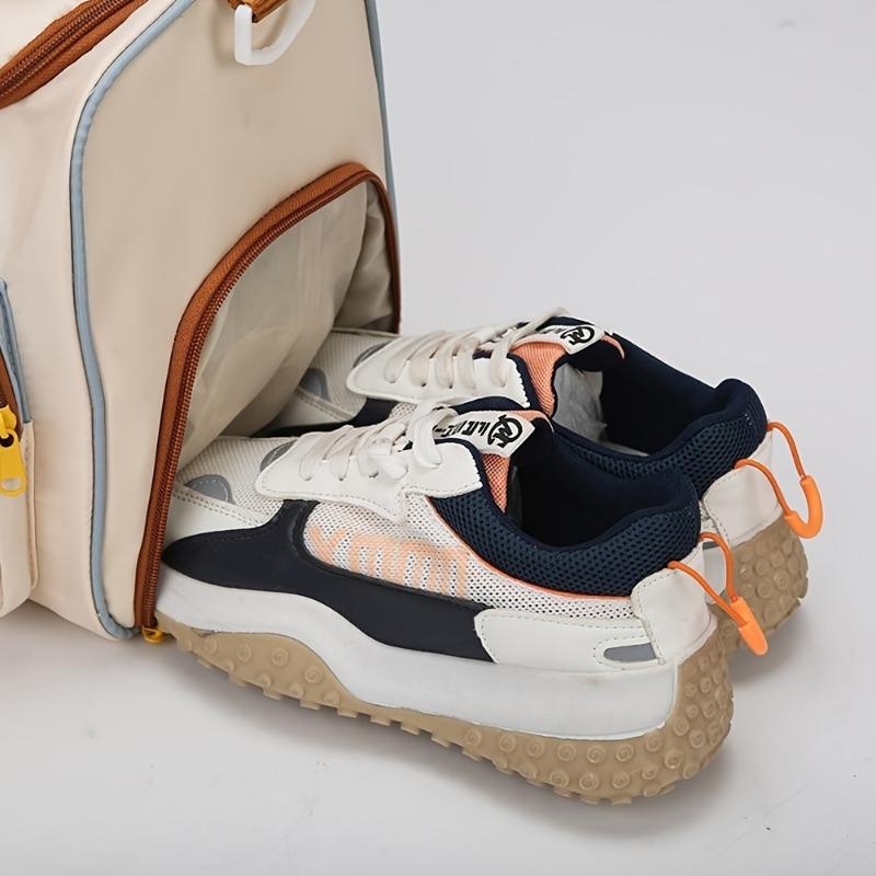 Colorful Contrast Crossbody Sports Duffel Bag - Stylish Polyester Travel Tote for Gym, Short Trips & Weekend Outings