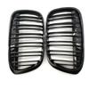 Car Front Bumper Grille For BMW X1 F48 F49 2016-2018 Double Line Gloss Black- Part Numbers 51117383363, 51117383364