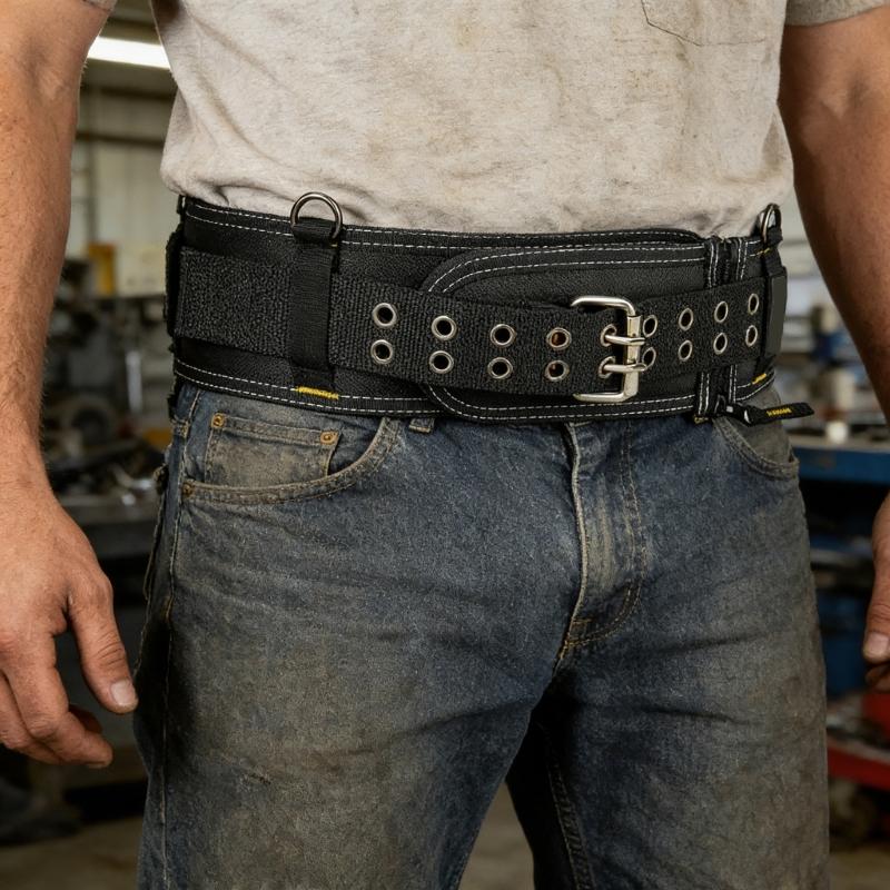 Ceinture de travail robuste avec 4 anneaux en D métalliques Ceinture rembourrée confortable Pour les ouvriers du bâtiment et les artisans