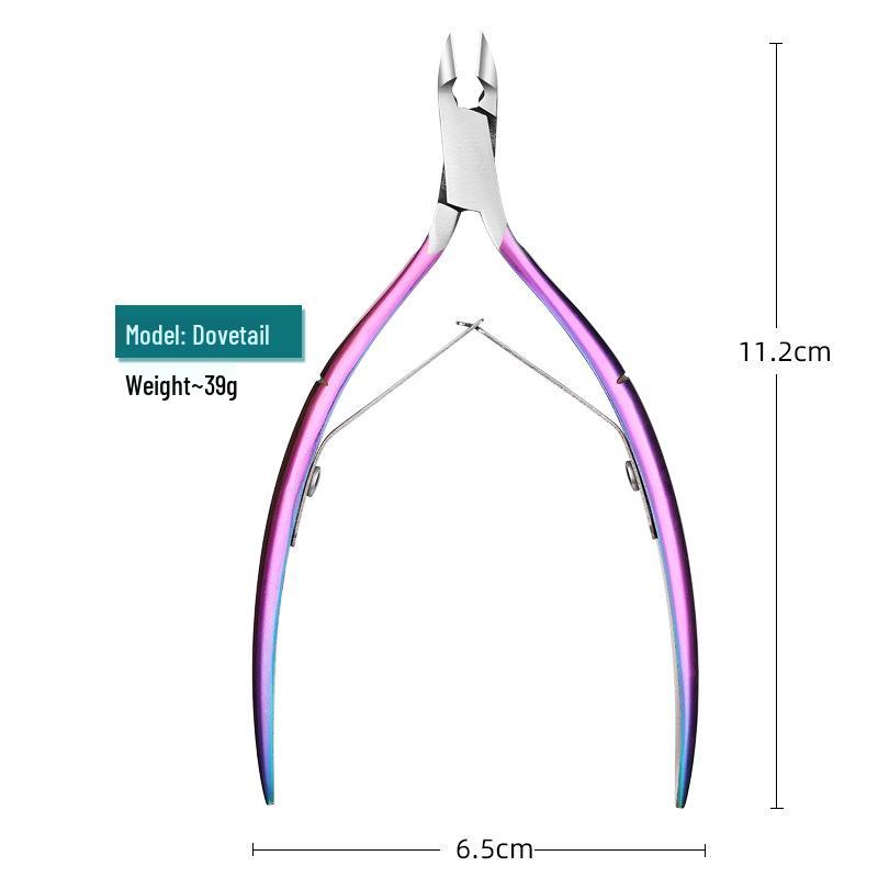 Stainless Steel Slanted Nail Clipper with Cuticle Scissors and Small Blade for Easy Trimming and Hangnail Removal