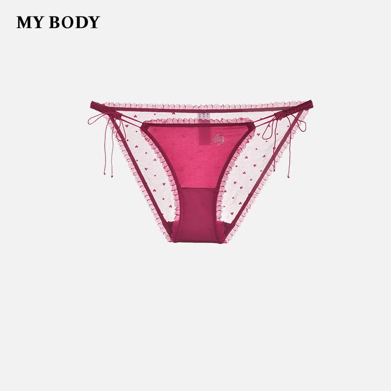 Mybody Women's Sexy Heart Jacquard High-Cut Low-Rise Briefs