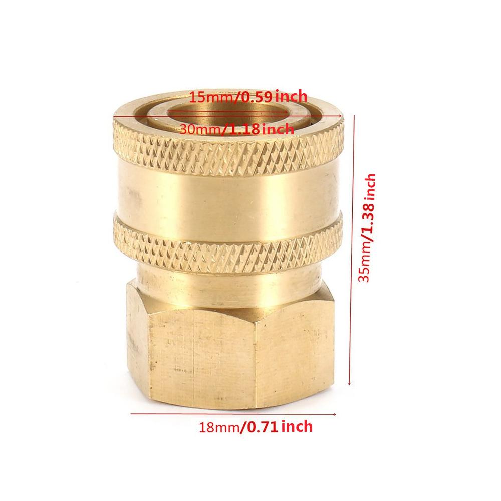 1pcs 1/4 inch High-Pressure Washer Quick Connect Coupler High-Pressure Washer Adapter Connection Accessory (1/4 Internal and External Thread)