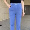 Women's Spring and Summer Pants High Waist Elastic Versatile Ice Silk Denim Elastic Straight Leg Pants Women's Clothing