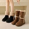 Foreign suede lamb wool medium tube short boots women's two wear autumn and winter 2025 new velvet warm and thin snow boots