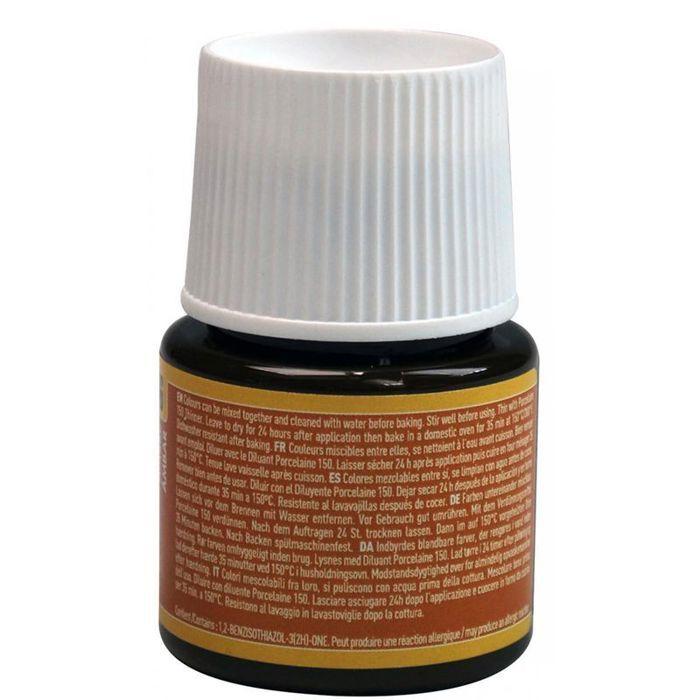 Porzellanfarbe - Pébéo - 150 Glossy Amber Nr. 36 - 45ml Flasche - Brillante Farben - Einbrennen 150°C