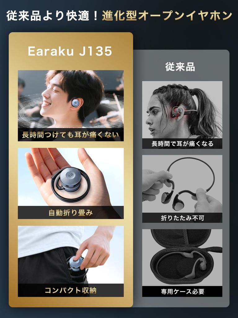 Earaku SoundFold J135 Bluetooth Earphones for Perfect for Indoor and Features include a powerful Bluetooth 23 hours of playback 34g ear no sound