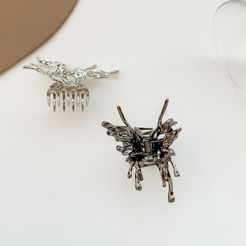 New Y2k Butterfly Crab Claw Clip for Women Elegant Geometric Shark Hair Clips Korean Metal Chic Hairpin Girls Hair Accessories