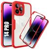 Protective Case - E.F.CONNECTION - iPhone 14 Pro - Red - Semi-rigid - Full Protection