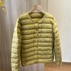 Convertible Round Neck/V-Neck Women's Slim Lightweight Down Jacket - 90% Duck Down, Warm, Packable, Short Outerwear.