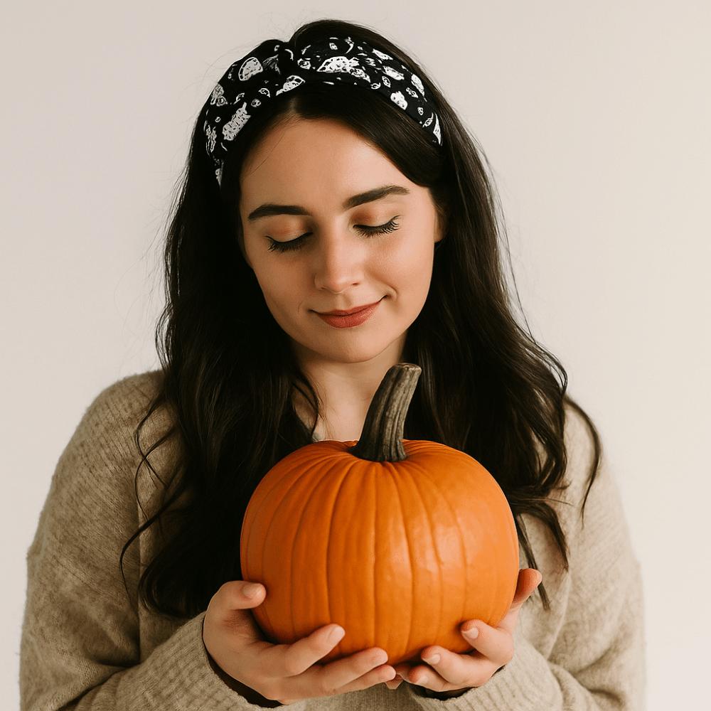 Festival Wear Pumpkin Head Headband Gothic Halloween Hair Hoop Top Knot Headband  Trick or Treat
