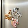 6pcs 2D Flat Dog Cat Fridge Magnets Acrylic Rabbit Magnetic Refrigerator Stickers Pig Cute Cartoon Animal Magnets Home Decor