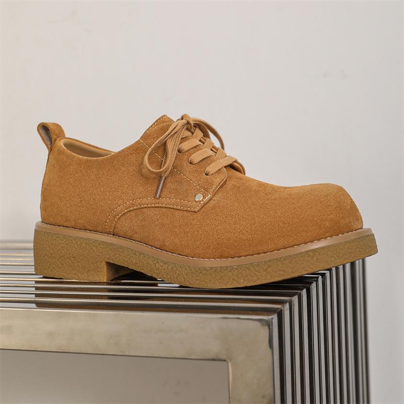 

Модные мужские деловые оксфорды из коровьей замши, повседневная британская трендовая обувь, роскошный бренд, мужская винтажная кожа, толстая подошва, повседневная обувь 44 коричневый