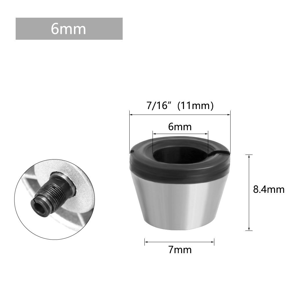 6mm/8mm Angle Grinder Trimmer Collet Converter Sleeve for Milling Cutter