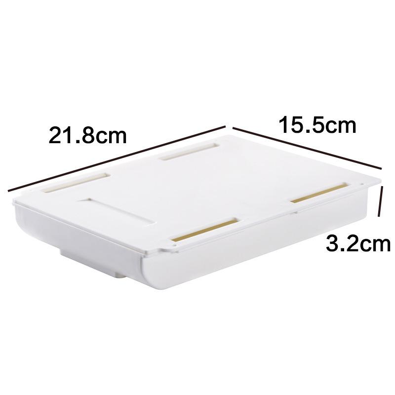 

Self-Adhesive Hidden Storage Box Under the Table Organizer Under Desk Drawer Box Stationery Storage Back To School Supplies White L