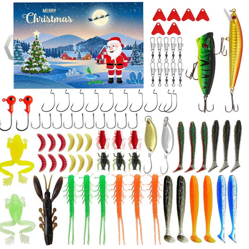 Creative Christmas Fishing Lure Set: Freshwater Trout, Bass & Salmon Hard Baits with Hooks