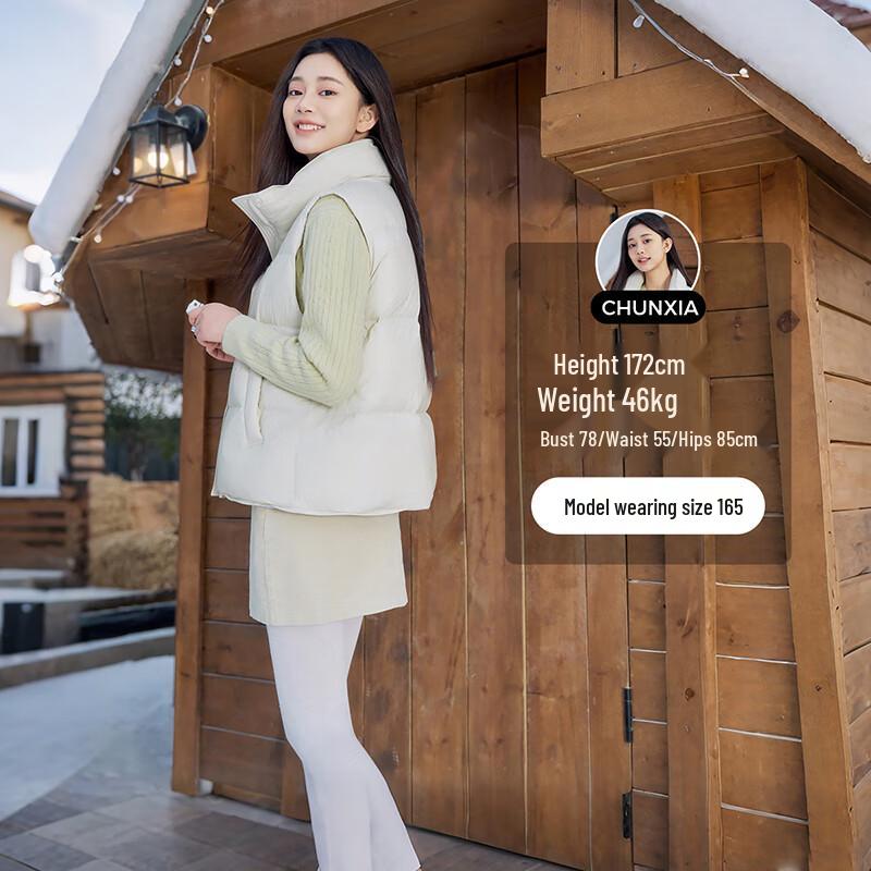 Tanboer Women's Short Stand-Collar Duck Down Vest