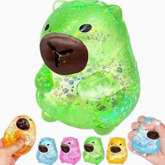 Glitter Capybara Squishies Fidget Toy Cute Capybara Maltose Squishy Slow Rising Stress Relief Fidget Toy