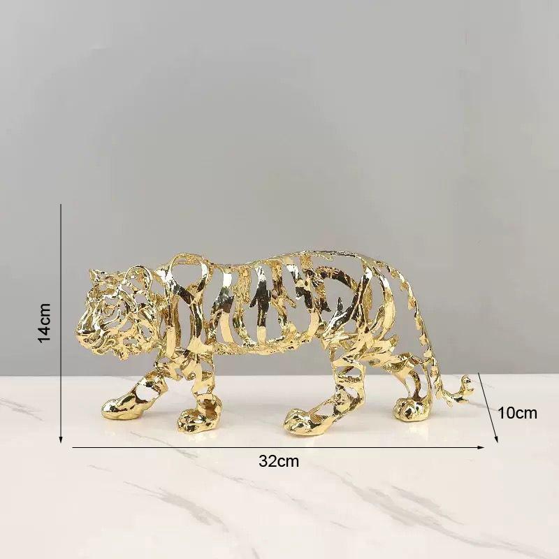 Abstract Gold Hollow Metal Horse Animal Sculpture Ornament Home Room Table Statue Decoration Fengshui Office Desk Figurine Craft